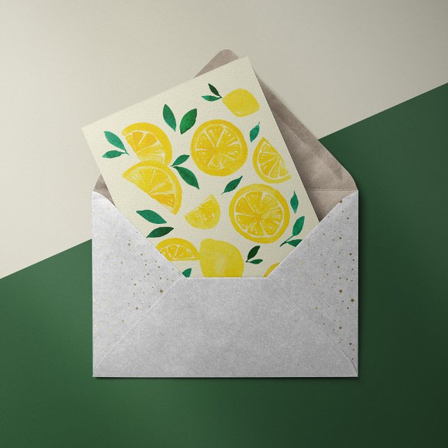 Watercolor lemons - yelllow and green card (Creator Uploaded)