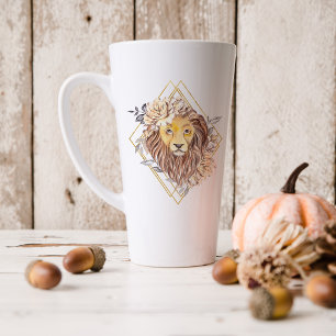 Watercolor Leo Astrology Zodiac Sign   Monogram Latte Mug