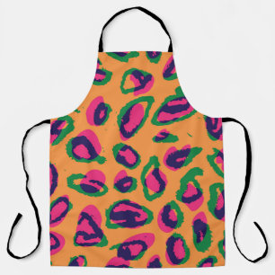 Watercolor leopard animal print illustration patte apron