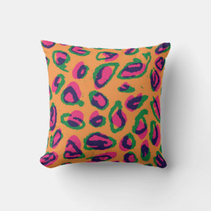 Watercolor leopard animal print illustration patte cushion