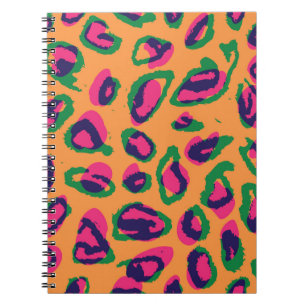 Watercolor leopard animal print illustration patte notebook