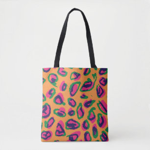 Watercolor leopard animal print illustration patte tote bag
