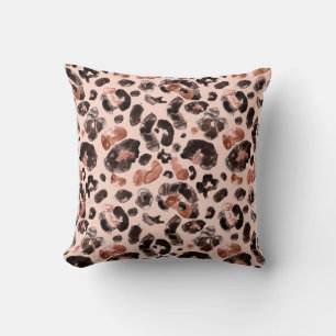 Watercolor leopard animal print pattern cushion