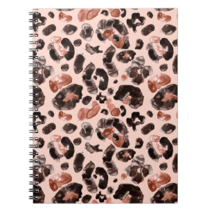 Watercolor leopard animal print pattern notebook