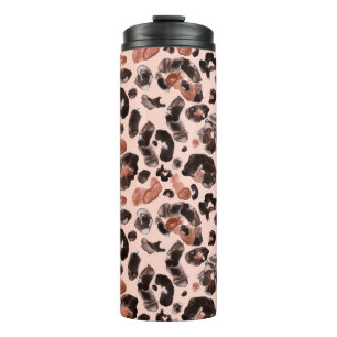 Watercolor leopard animal print pattern thermal tumbler