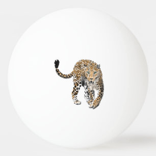 watercolor leopard jungle cat painted animal green ping pong ball