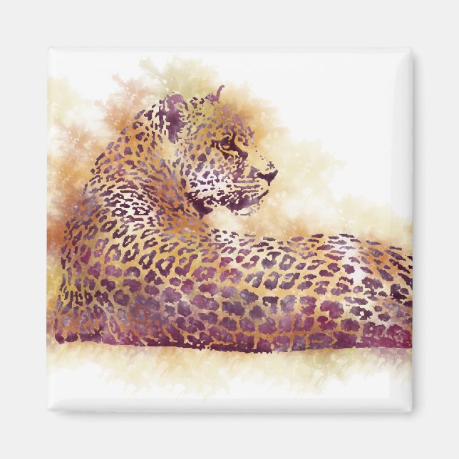 Watercolor Leopard Magnet (Front)