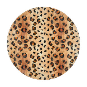 Watercolor Leopard Print: Exotic Fur Texture Cutting Board