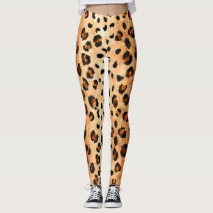 Watercolor Leopard Print: Exotic Fur Texture Leggings