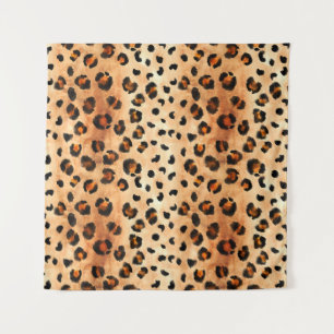 Watercolor Leopard Print: Exotic Fur Texture Tapestry