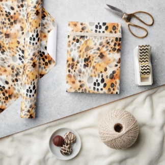 Watercolor Leopard Print Wrapping Paper