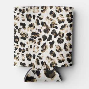 Watercolor leopard skin, tie-dye background. can cooler