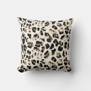 Watercolor leopard skin, tie-dye background. cushion