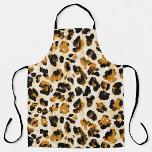 Watercolor leopard skin, tie-dye gradient. apron