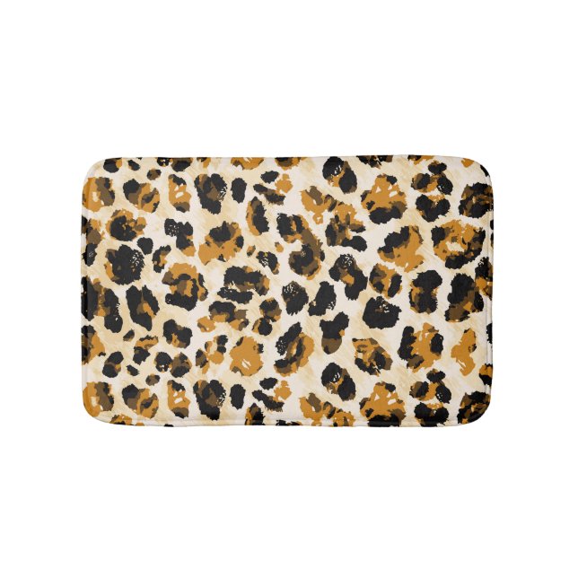 Watercolor leopard skin, tie-dye gradient. bath mat (Front)