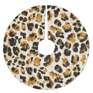 Watercolor leopard skin, tie-dye gradient. brushed polyester tree skirt