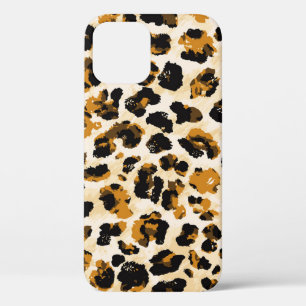 Watercolor leopard skin, tie-dye gradient. iPhone 12 case