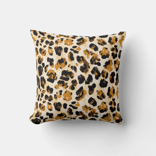 Watercolor leopard skin, tie-dye gradient. cushion (Front)