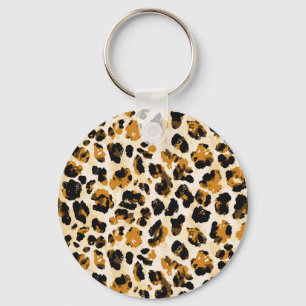 Watercolor leopard skin, tie-dye gradient. key ring