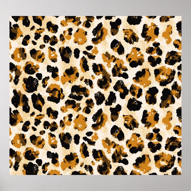 Watercolor leopard skin, tie-dye gradient. poster (Front)