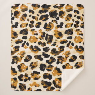 Watercolor leopard skin, tie-dye gradient. sherpa blanket