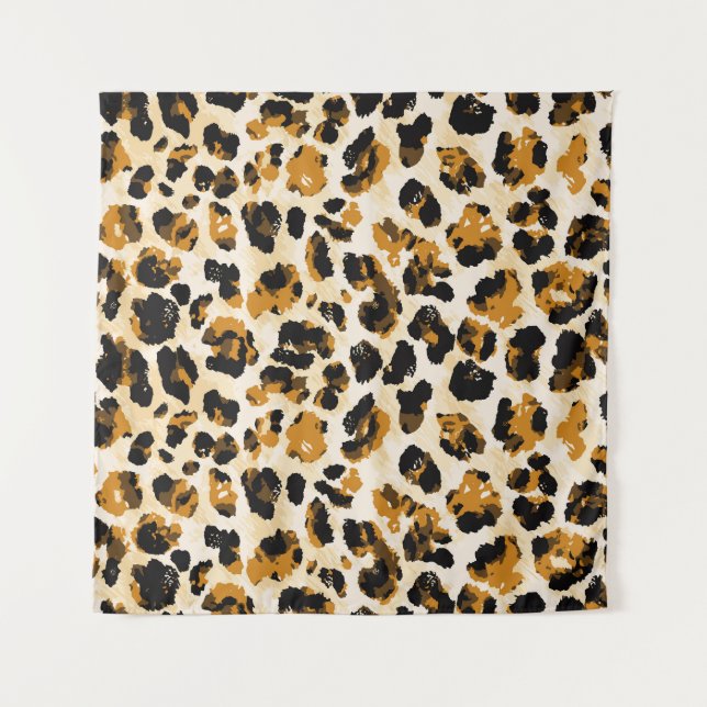 Watercolor leopard skin, tie-dye gradient. tapestry (Front)