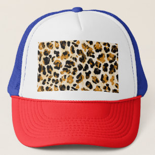 Watercolor leopard skin, tie-dye gradient. trucker hat