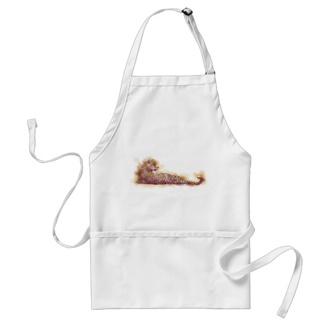 Watercolor Leopard Standard Apron (Front)