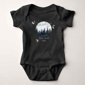 Watercolor Let the Adventure begin custom name Baby Bodysuit