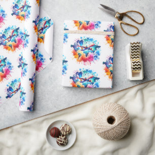 Watercolor Let's travel the world design  Wrapping Paper