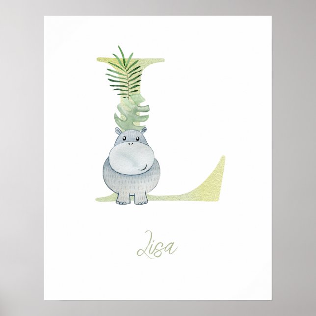 Watercolor letter L Poster (Front)