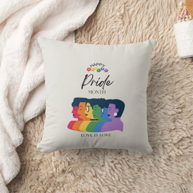 Watercolor LGBTQ PRIDE Month Party Cushion (Blanket)