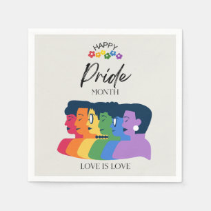 Watercolor LGBTQ PRIDE Month Party Napkin