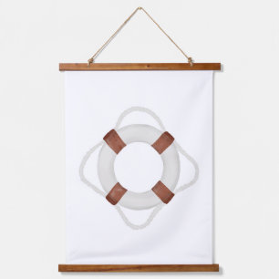 Watercolor Life Preserver Nautical Decor Hanging Tapestry