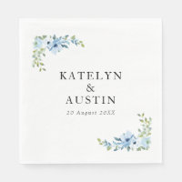 watercolor light blue floral wedding