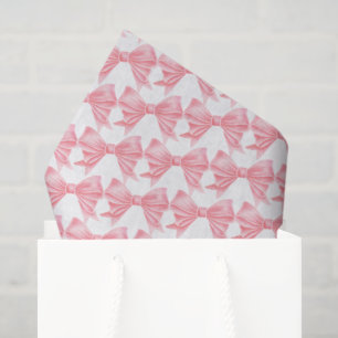 Watercolor light pink bow art repeat patterned tissue paper