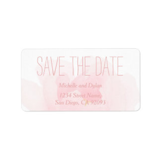 Watercolor Light Pink Peony Wedding Save the Date Label