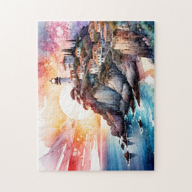 Watercolor Lighthouse 1 Jigsaw Puzzle (Vertical)
