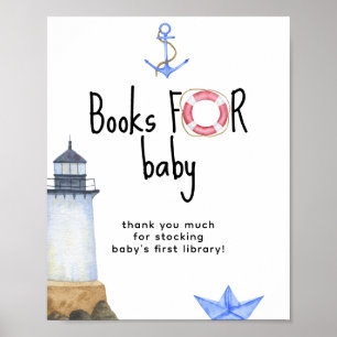 Watercolor lighthouse - Books for baby Poster