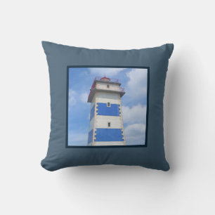 Watercolor lighthouse cushion