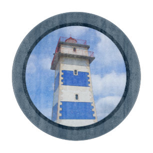Watercolor lighthouse cutting board