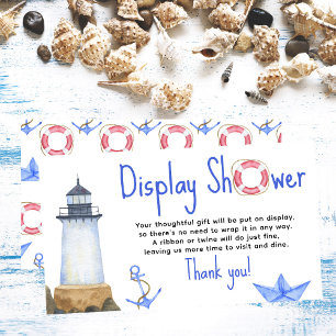 Watercolor lighthouse - display shower enclosure card