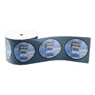 Watercolor lighthouse grosgrain ribbon