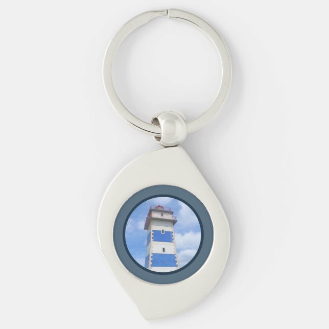 Watercolor lighthouse key ring (Front)