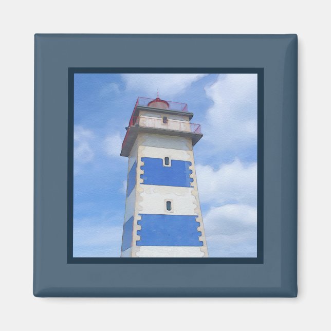 Watercolor lighthouse magnet (Front)
