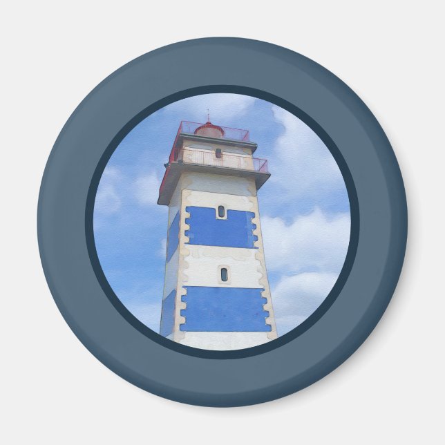 Watercolor lighthouse magnet (Front)
