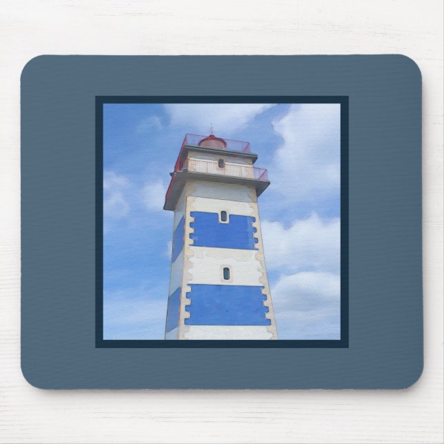 Watercolor lighthouse mouse mat (Front)