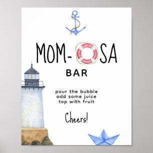Watercolor lighthouse - mum-osa bar poster
