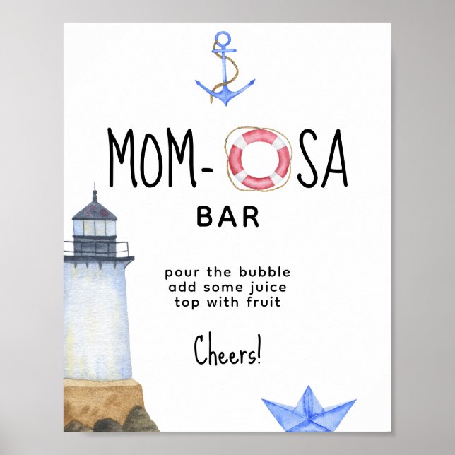 Watercolor lighthouse - mum-osa bar poster (Front)