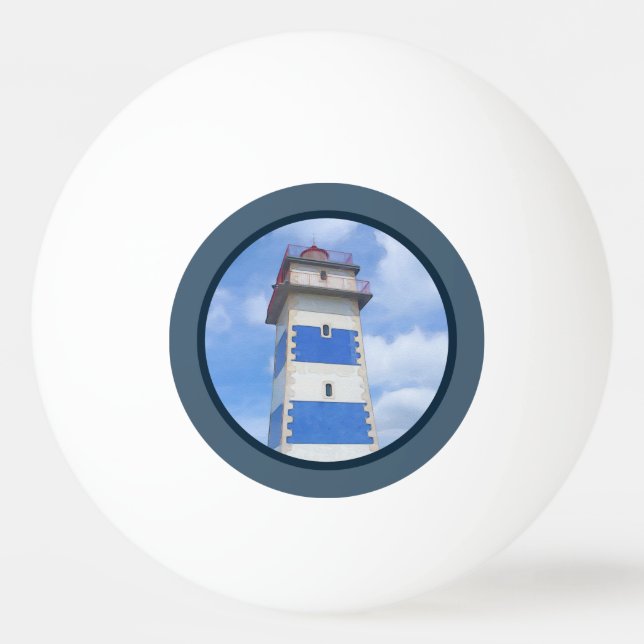 Watercolor lighthouse ping pong ball (Front)